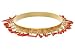 18K Gold Over Sterling Silver Red Coral Bangle Bracelet by Andrea Barna