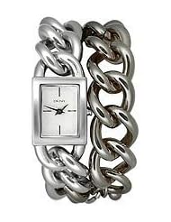 DKNY Double-wrap Two-tone Bracelet Silver Dial Womens watch #NY8237