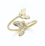 14K Bypass Butterflies Toe Ring - GH24192