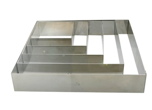 De Buyer - 3906.28 - Cercle a entremets carre en inox, hauteur 4,5 cm - 28x28cm