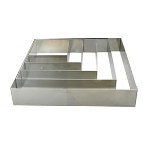 De Buyer 3906.28, Forma inox quadrata per torte, altezza: 4,5 cm De Buyer 3906.28, Forma inox quadrata per torte, altezza: 4,5 cm