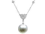 0.30 cts Pearl Pendant - 14kt White or Yellow Gold FREE GIFT BAG!