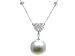 0.30 cts Pearl Pendant - 14kt White or Yellow Gold LIFETIME WARRANTEE