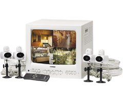 Lorex SG14Q5384UQ-A 14-inch Color 2-page / 8-channel Quad Observation System with Web-ready Software and 4 Cameras