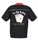 Ace High Plumbing Bowling Shirt Black & Red Swingmaster