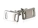 Rectangular Buckle Style Silver Cufflinks with Presentation Box