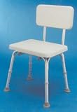 Review Sammons Preston Rolyan  / Heavy Duty Deluxe Padded Shower Chair with Cutout and Backrest. Seat height is 14''–18
