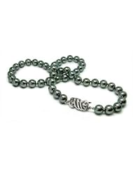 6x6.5mm AAA Quality Black Bodycolor Japanese Akoya cultured pearl necklace 51" triple strand Rope