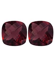 12.44 Cts of 11x11 mm Cushion Checker Board Matching Loose Garnet (2 pcs set) Gemstones