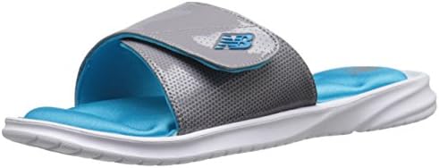 New Balance Women's Cruz II Slide Athletic Slide, White/Blue, 9 M US