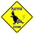 PLATYPUS ZONE aquatic zoo australia pet sign