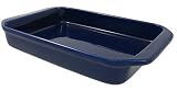 Chantal Ceramic 3-1 4 Quart 9x13 Rectangular Baker, Glossy Cobalt Blue