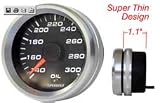 SpeedHut (G-OILT-SIL-RED) 2 1-16 Electronic Oil Temp Gauges - Silver Face, Red Text
