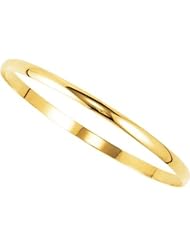 Half Round Bangle Bracelet in 14k Yellow Gold