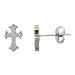 Small Stainless Steel Gothic Cross Stud Earrings