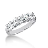 1.5 Ct Diamond Wedding Band Ring Princess Channel 14k White Gold