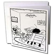 Londons Times Funny Bugs and Slugs Cartoons - Fly In Therapy Getting In Touch With Inner Maggot - Greeting Cards-12 Greeting Cards with envelopes
