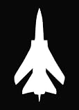 Airplane Silhouette Hunter F18 Military Die Cut Decal Vinyl Sticker - 6" White