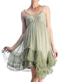 RYU Seafoam Green Ruffley Layers Spaghetti Strap Dress with Beaded Strap Detail