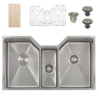 Undermount 16-gauge Stainless Triple-bowl Square Kitchen Sink