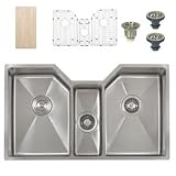 Undermount 16-gauge Stainless Triple-bowl Square Kitchen Sink
