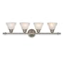 Royce Lighting RV2165/4BS Four-Light Vanity Brushed Steel with Alabaster Globes