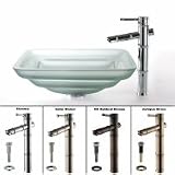 Kraus C-GVS-930FR-19mm-1300AB Oceania Glass Bamboo Faucet Combo