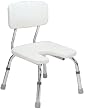 MedMobile U-shape Aluminum Shower Chair with Back Support, Hygienic Pericut and Adjustable Legs