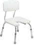 MedMobile U-shape Aluminum Shower Chair with Back Support, Hygienic Pericut and Adjustable Legs