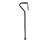 Drive Medical Bariatric Heavy Duty Offset Handle Cane with Comfortable Handle and Wrist Strap, Black, Adult