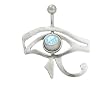 Egyptian Eye Belly Button Shield with Blue Jewel