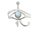 Egyptian Eye Belly Button Shield with Blue Jewel