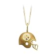 14K Yellow Gold 21.25 x 21 MM Pittsburgh Steelers Enamel Helmet Pendant with Chain