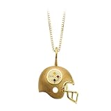 14K Yellow Gold 21.25 x 21 MM Pittsburgh Steelers Enamel Helmet Pendant with Chain