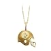 14K Yellow Gold 21.25 x 21 MM Pittsburgh Steelers Enamel Helmet Pendant with Chain