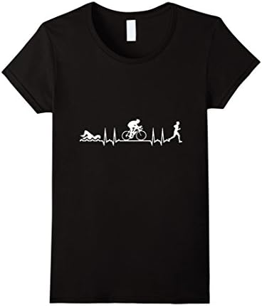 Women's Triathlon Swim Bike Run T-Shirt Large Black