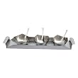 Stainless Steel Snack Serving Tray With 3 Bowl and Spoon