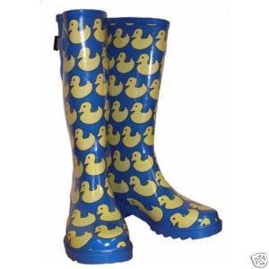 New Ladies/Womens Blue Rubber Duck Wellies/Wellington Boots sizes 4 to 8