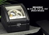 Genuine Black Leather Two Watch Winder-Executive Gift