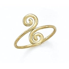 14K Toe Ring Swirl - GH23217 by Abacus