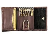 Budd Leather European Crocodile Bidente 8 Hook Key Case
