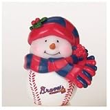 Sporting Goods : Atlanta Braves 2.75" Musical Light Up Snowman Christmas Ornament - MLB Baseball