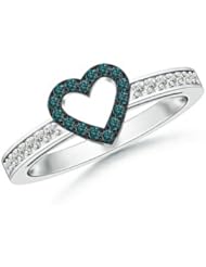 Enhanced Blue Diamond Heart Ring