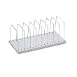 Buddy Products 710-32 Eight-section recycled steel book rack with dividers, platinum base