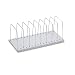 Buddy Products 710-32 Eight-section recycled steel book rack with dividers, platinum base