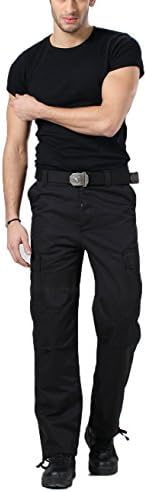 Outclub Men's Relaxed Loose Pockets Waterproof Military Pants Black 2XL