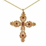 9ct Garnet Cross Pendant