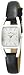 Anne Klein Women's 107437SVBK Silver-Tone Casual Black Leather Strap Watch