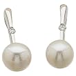 14kt White Gold White Cultured Pearl and Diamond Earrings