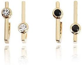 PTMShop @Gold Plated Zircon Earrings White